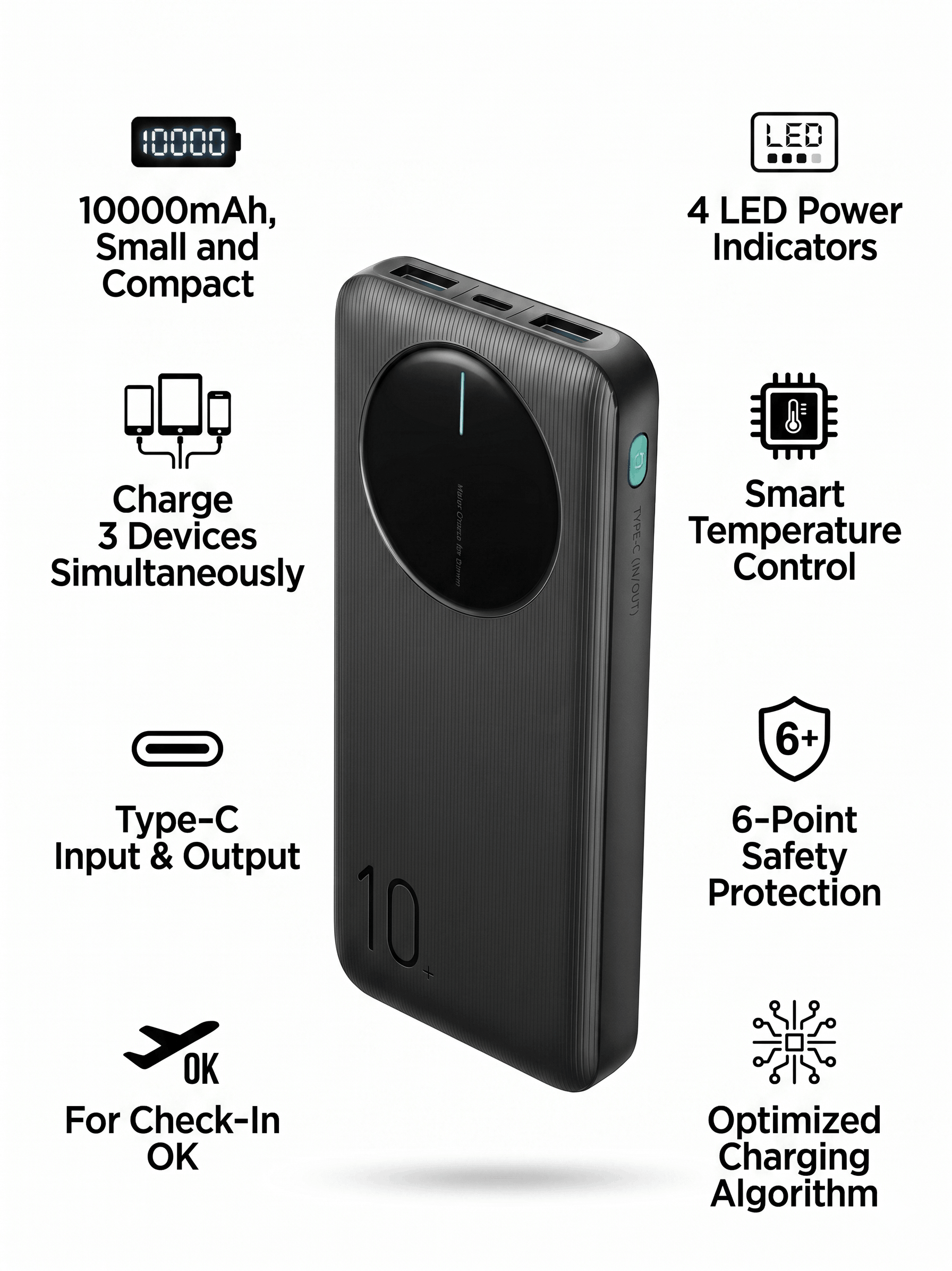 JOYROOM 2.4A LED POWER BANK 10000mAh (JR-PBF12)