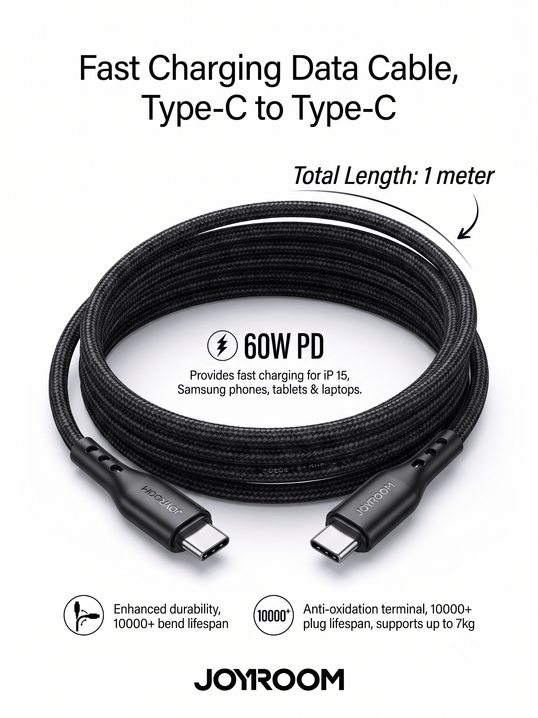 JOYROOM Fast Charging Cable type-C to Type-C 60W