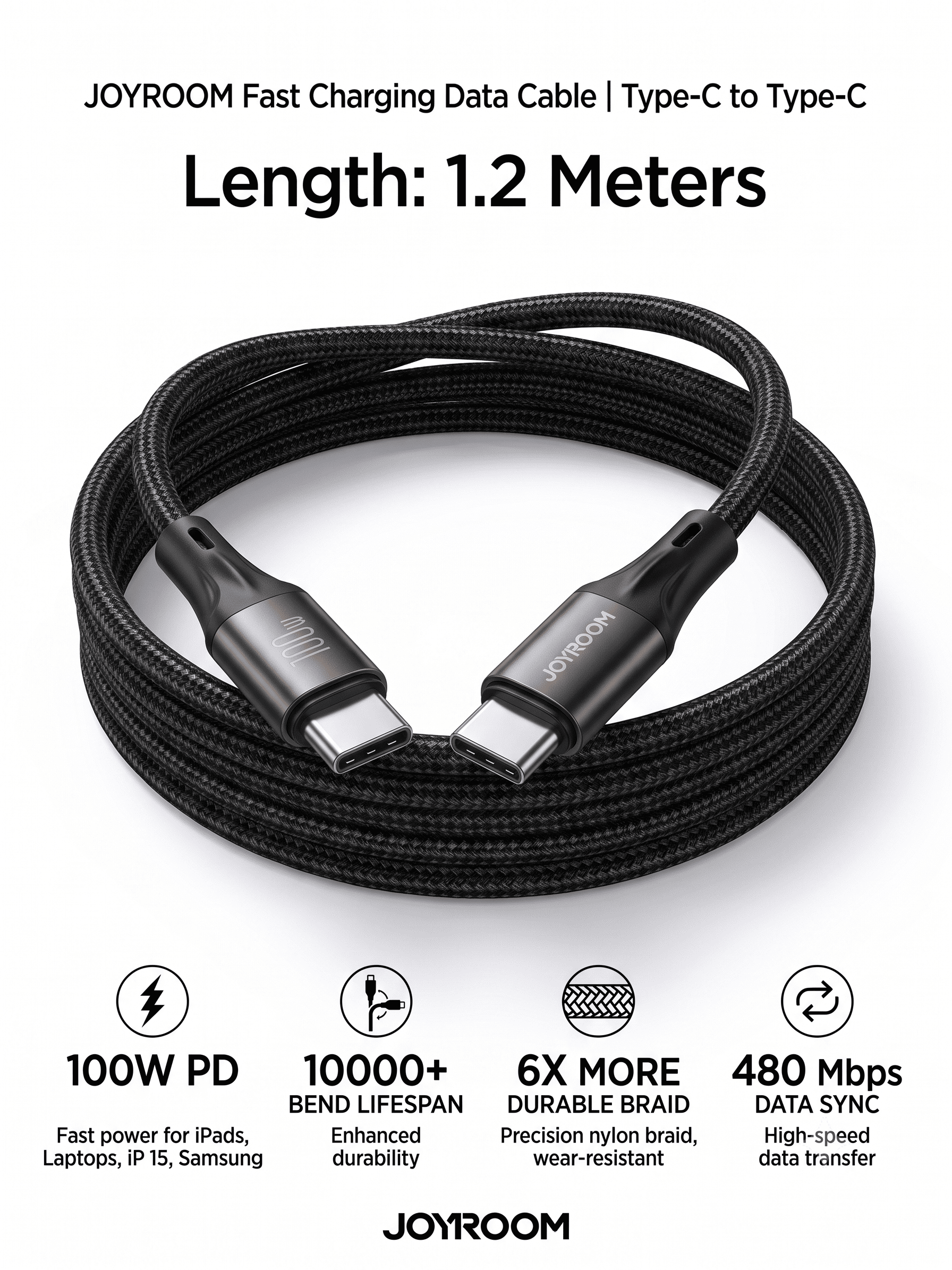 JOYROOM Fast Charging Cable type-C to Type-C 100W