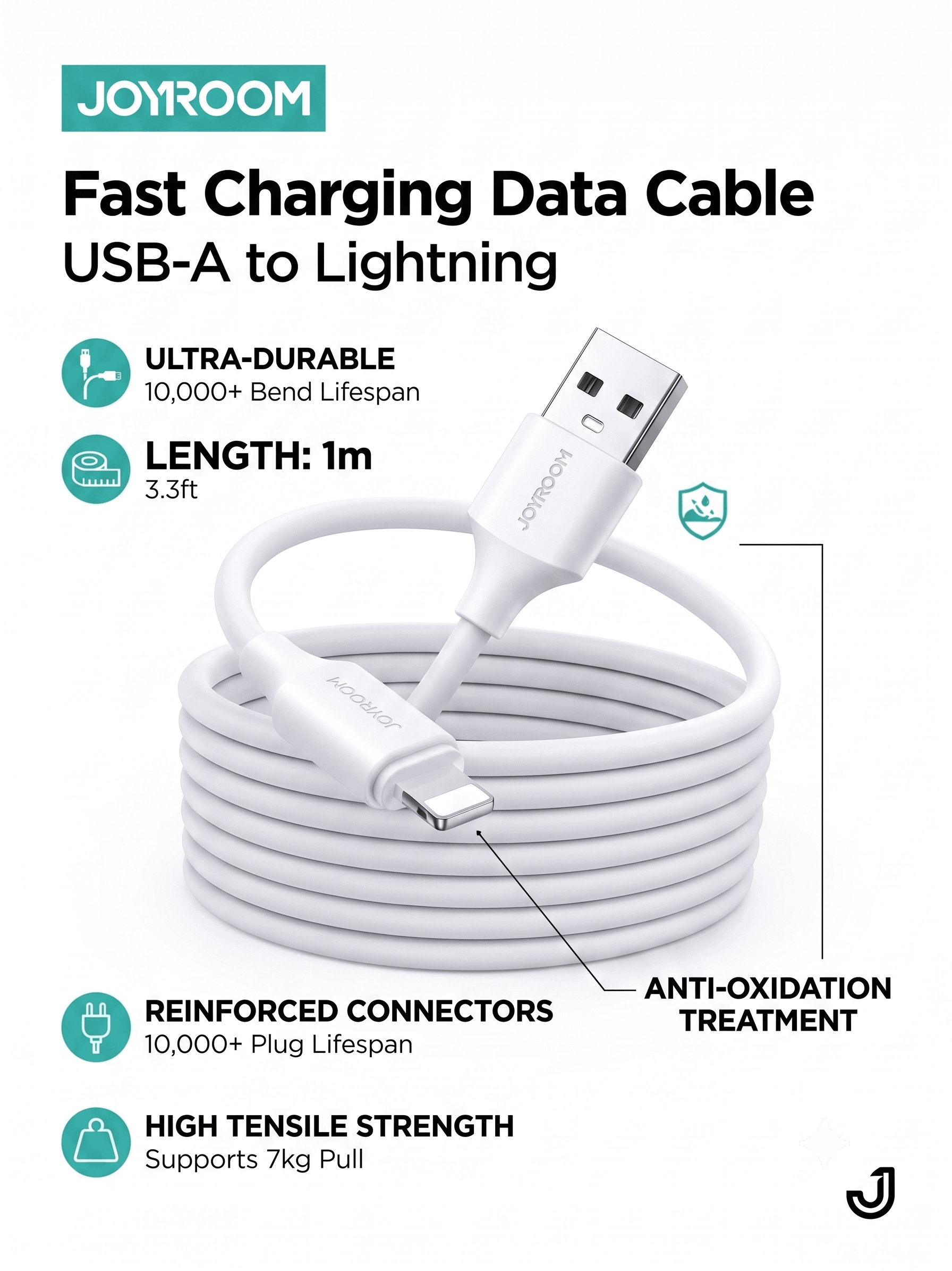 JOYROOM Fast Charging Data Cable USB-A to Lightning 1M (S-A9)