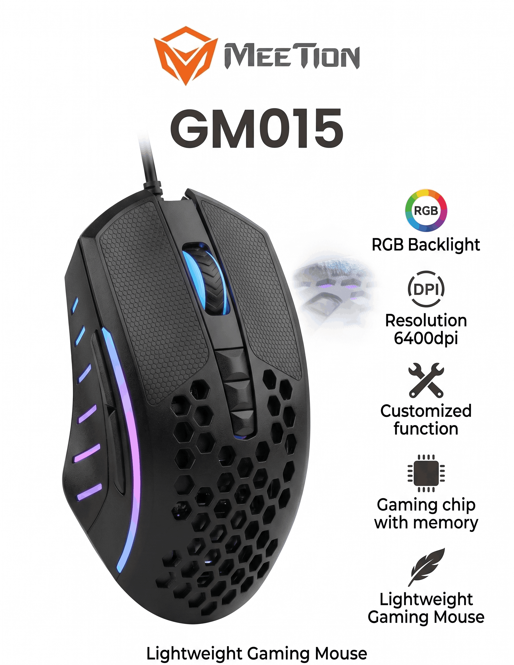 MEETION GM015 RGB BACKLIGHT GAMING MOUSE