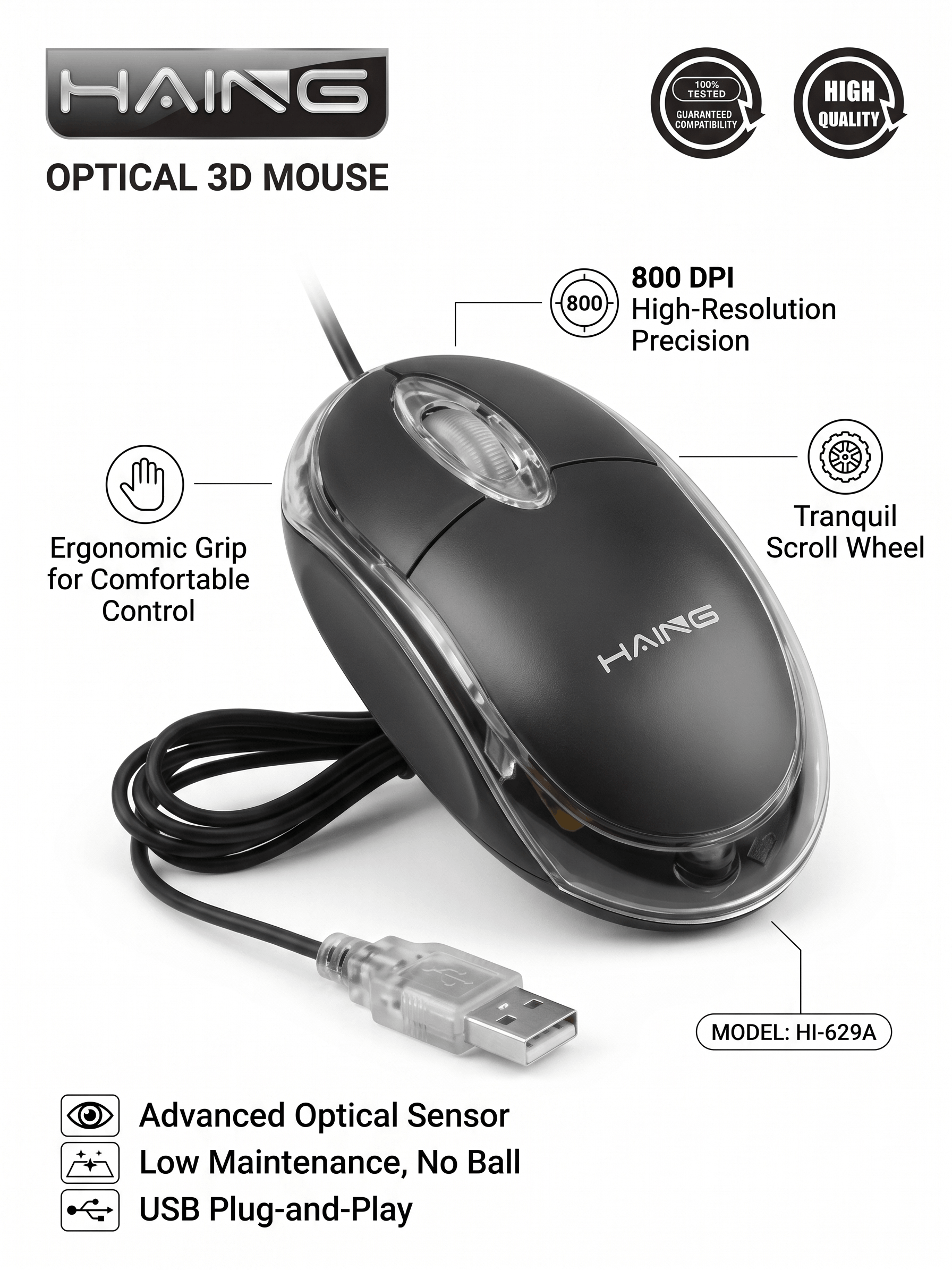HAING HI-629A OPTICAL 3D MOUSE